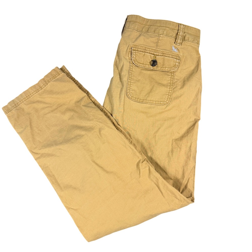 Eddie Bauer Womens Ripstop Cargo Pants Tan Mustard Straight Leg Size 10 Outdoor